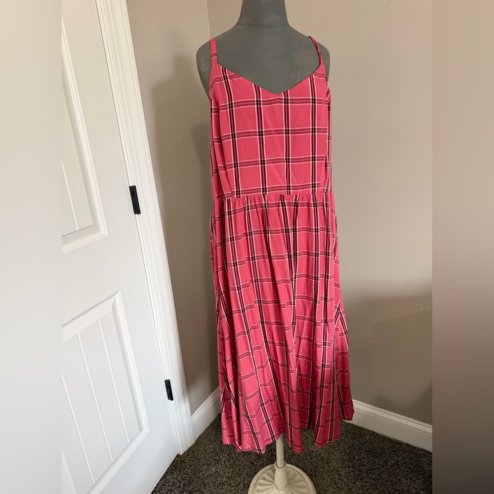 Plaid boho cami tank dress size XL